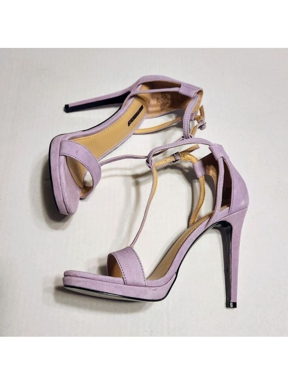 Guess Purple Suede Ankle Strap Stiletto Sandals 6.5 - Picture 3 of 12